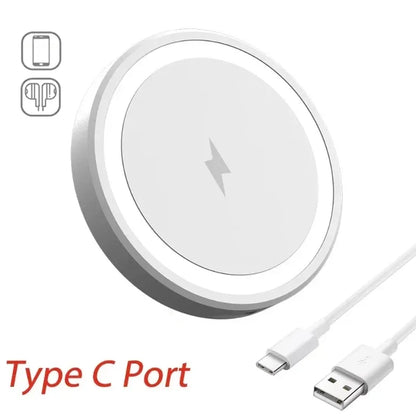 Base de Carga Inalámbrica Rápida 30W – Compatible con iPhone 12-17, AirPods y Samsung Galaxy