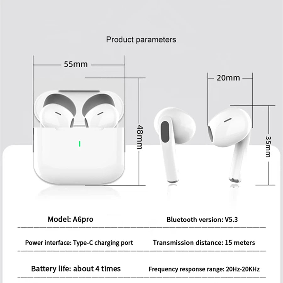 Auriculares Bluetooth 5.3 con Cancelación de Ruido ANC – TWS Inalámbricos, 72h Batería, para iPhone y Android