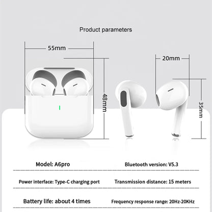Auriculares Bluetooth 5.3 con Cancelación de Ruido ANC – TWS Inalámbricos, 72h Batería, para iPhone y Android