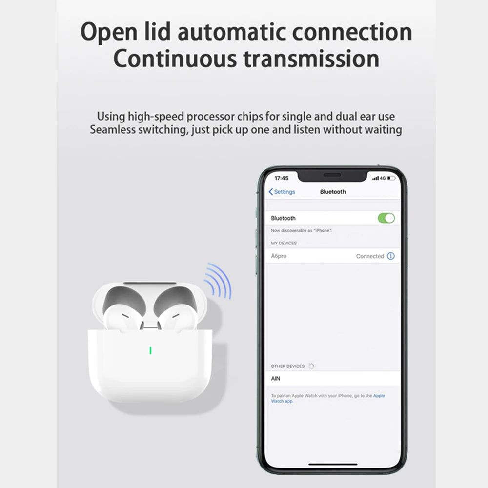 Auriculares Bluetooth 5.3 con Cancelación de Ruido ANC – TWS Inalámbricos, 72h Batería, para iPhone y Android