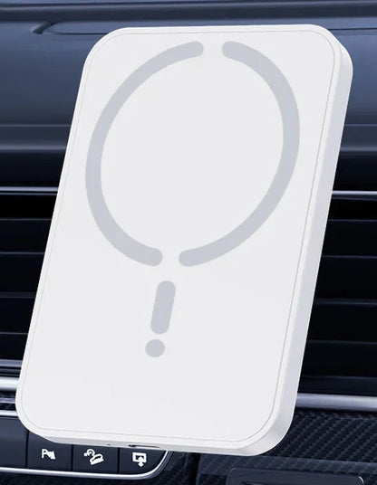 Cargador Inalámbrico Magnético para Coche 15W – Soporte Rejilla, Compatible iPhone 12-17 y Android
