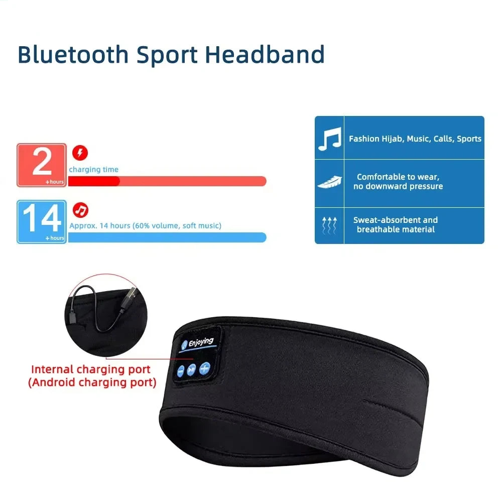 Diadema Bluetooth para Dormir – Auriculares Inalámbricos con Altavoces HD, Deportiva y para Dormir