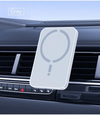 Cargador Inalámbrico Magnético para Coche 15W – Soporte Rejilla, Compatible iPhone 12-17 y Android