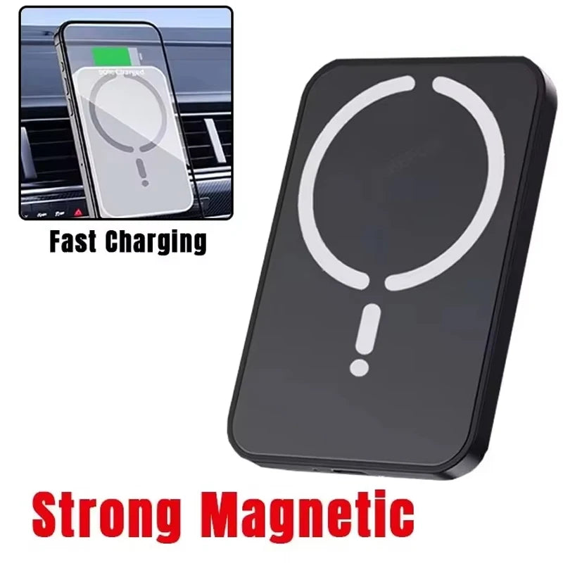 Cargador Inalámbrico Magnético para Coche 15W – Soporte Rejilla, Compatible iPhone 12-17 y Android